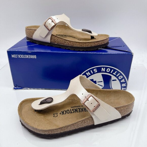 Birkenstock Gizeh Birko-Flor Thong Sandal Graceful Pearl White EU 36 US 5- 5.5 R - Picture 4 of 14